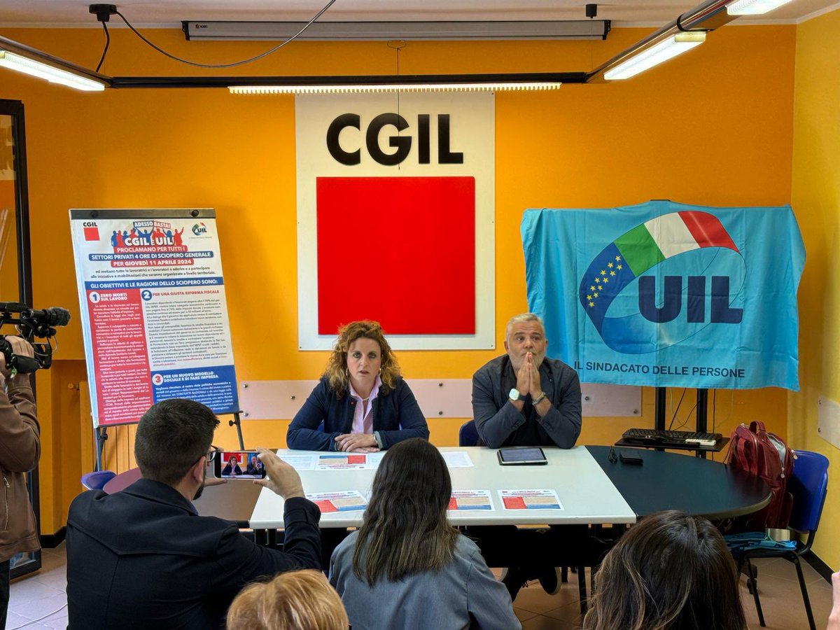 Conferenza stampa <a href="/cgilpuglia/">CGIL Puglia</a> <a href="/uilpuglia/">UIL Puglia</a>. #scioperounitario