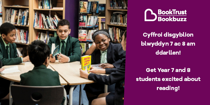 Reminder 📢! Secondary schools in Wales can now register to take part in Bookbuzz. Find out more 👇 booktrust.org.uk/what-we-do/pro…