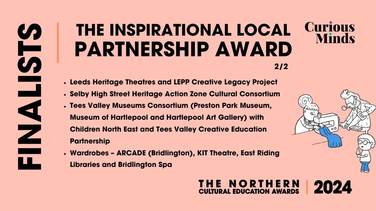 As part of Ellesmere Port Cultural Learning Exchange we are thrilled to be finalists in The Northern Cultural Education Awards 2024... @curiousmindsnw #CulturalEducation #NCEA2024 😀#EPCLE shortlisted in The Inspirational Local Partnership Award! theatreporto.org/ellesmere-port…