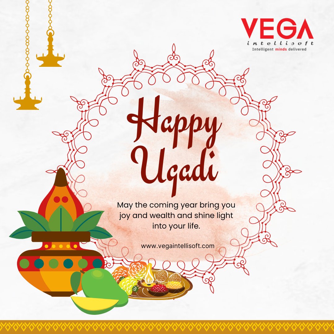 🌼✨ Wishing you a joyous Ugadi filled with prosperity and happiness from all of us at VegaIntellisoft! 🎉🌟 #HappyUgadi #VegaIntellisoft #Ugadi2024 #Prosperity #Celebrations