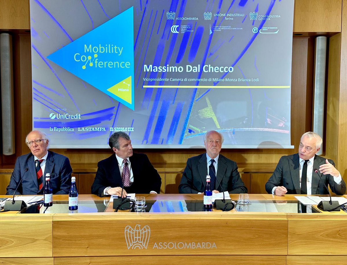 Prende ora la parola Massimo Dal Checco – Vicepresidente @camcom_milomb in occasione di #MilanoTorinoGenova | #MobilityConference2024.