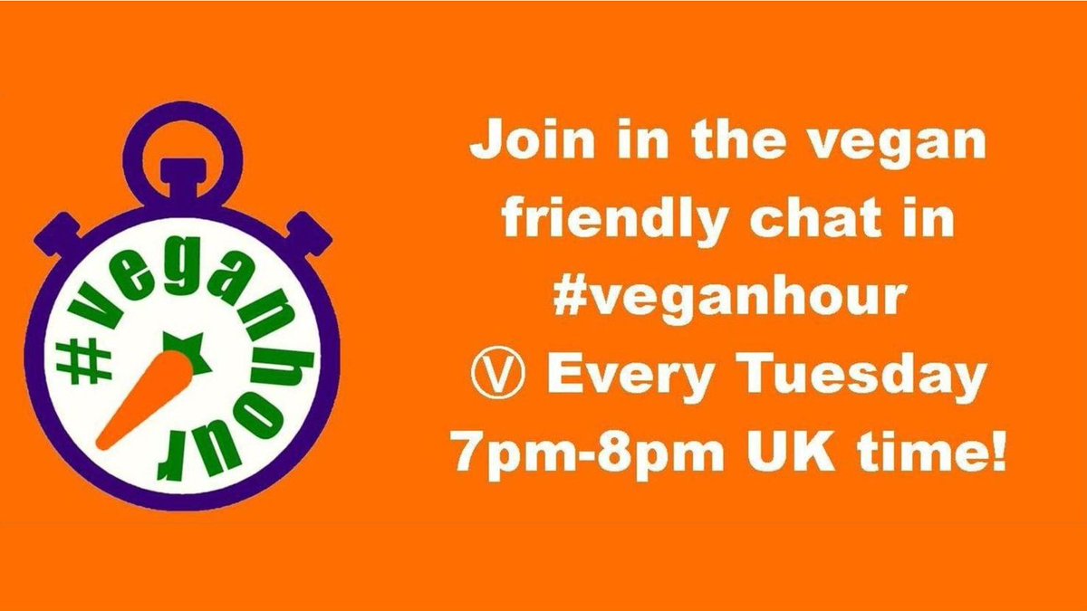 30 minutes left in Tuesday's #veganhour. Still plenty of time to join in the #vegan friendly chat! Ⓥ 🗨 🇻 🇪 🇬 🇦 🇳 🌱 #AnimalRights #VeganRecipes #Veganism #VeganForTheAnimals #GoVegan