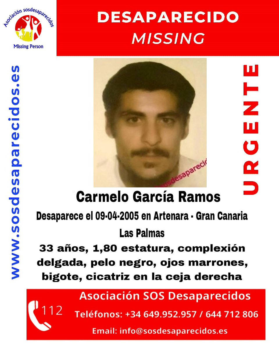 🆘 DESAPARECIDO 19 años sin Carmelo #desaparecido #sosdesaparecidos #Missing #GranCanaria Síguenos @sosdesaparecido