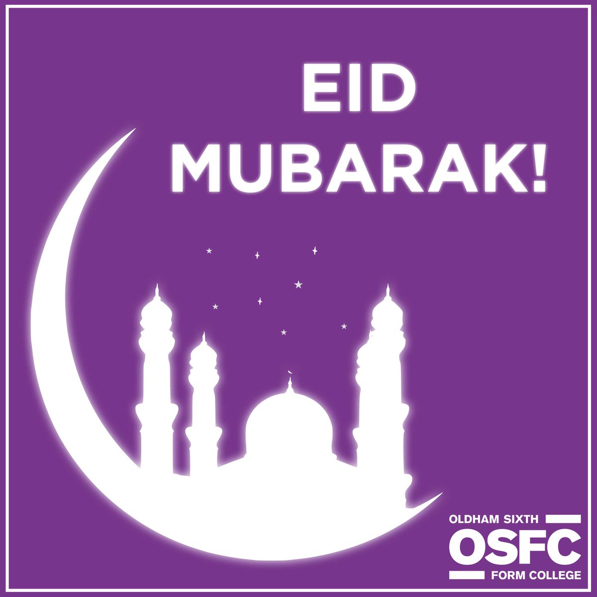 🎉Eid Mubarak to all our staff and students celebrating! We hope you have a lovely time with your families. #EidMubarak