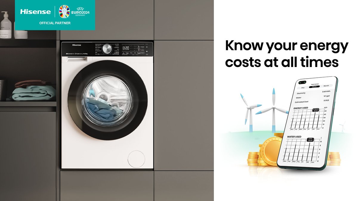 Laundry day just got a whole lot smarter! With the #Hisense 5S Series, monitor your energy usage and stay savvy about your costs. Efficiency never looked so good! 💡 #HisenseME #HisenseInnovation #EnergySaver #Smartliving #HomeComforts 🏠