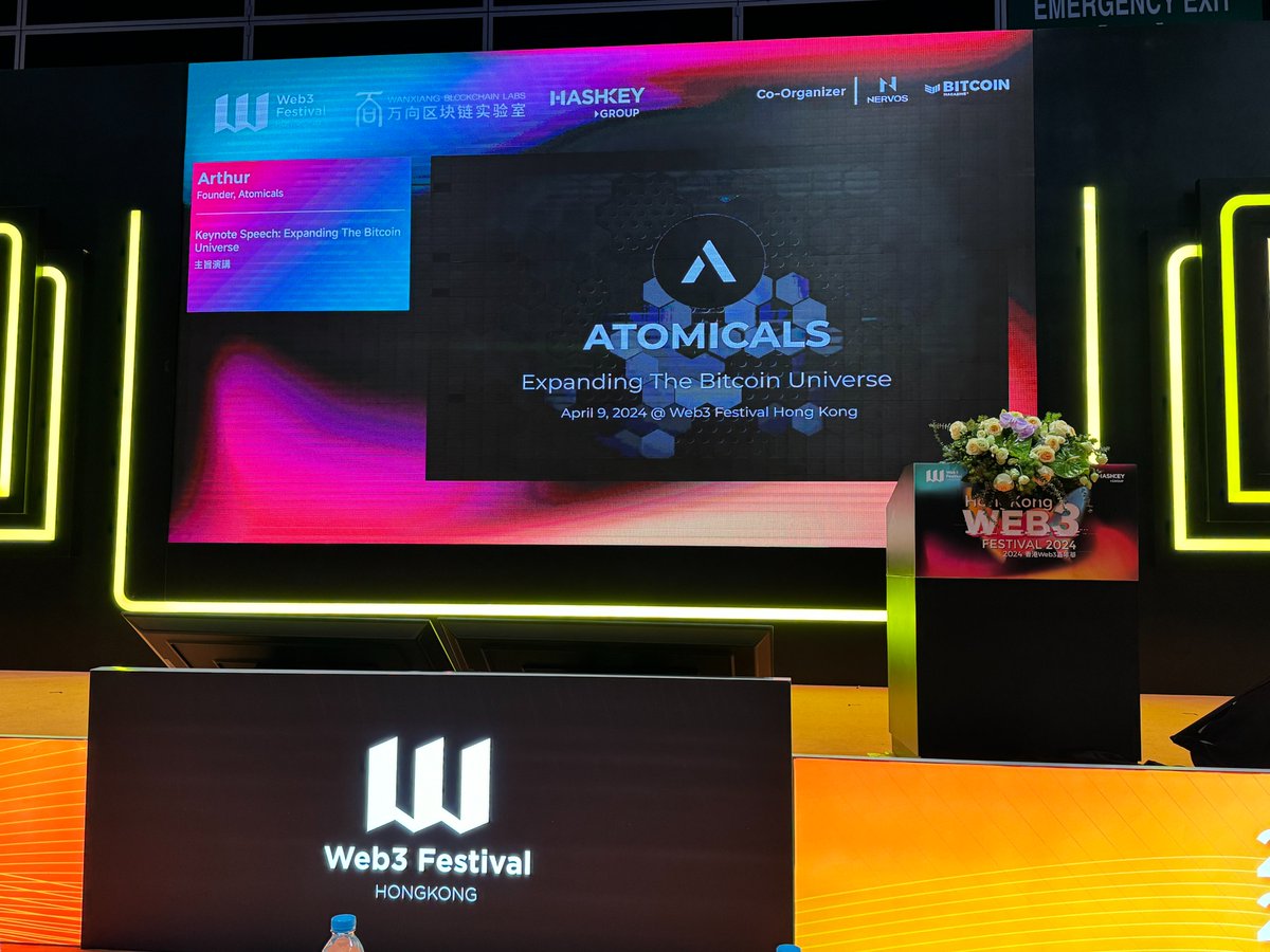 In a groundbreaking moment <a href="/festival_web3/">Web3Festival</a> Arthur, the founder of <a href="/atomicalsxyz/">Atomicals Protocol ⚛️</a>⚛️ unveiled the technical detail of the much anticipated Atomicals Virtual Machine #AVM to the public🤯

As a pioneering force and key infrastructure builder within #Atomicals ecosystem, <a href="/wizzwallet/">Wizz Wallet 🧙⚛️ - Make Bitcoin Magical Again</a> is