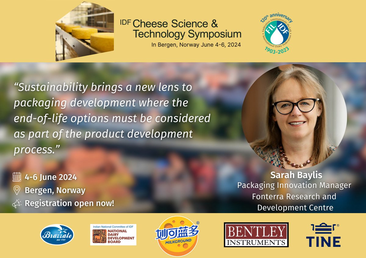 Do not miss your chance to register for the IDF Cheese Science and Technology Symposium! 🔗Find out more, access the full programme and register here: bit.ly/3SHW5cA #WeAreDairy #ProudToBeDairy @Fonterra
