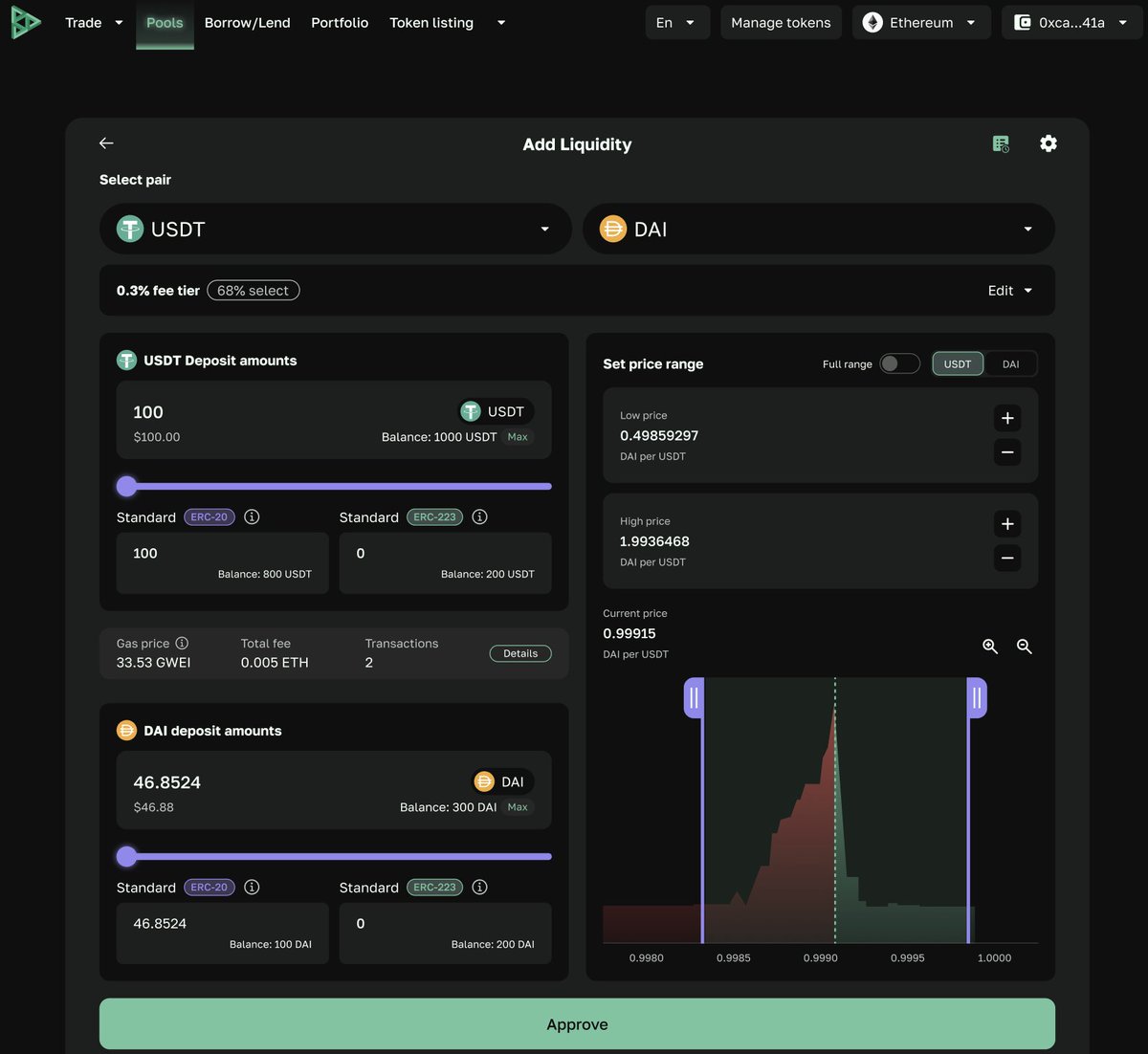 Take a sneak peek into the sleek #Dex223 interface! Our Liquidity Adding and Swap Pages are polished to perfection, offering a seamless user experience. Stay tuned as we finalize the #MarginTrading page and introduce support for 'double standard' tokens, ushering in a new era