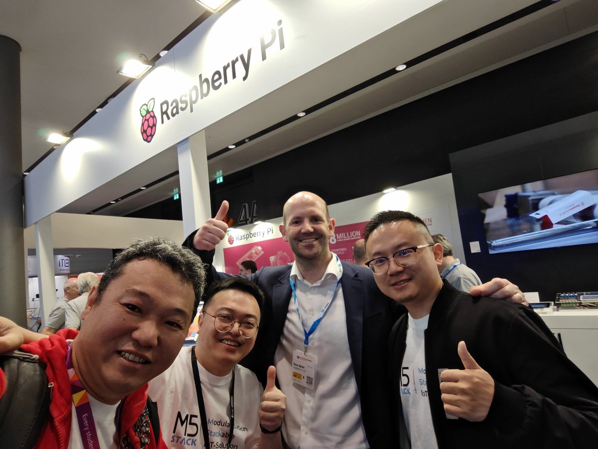 Meet @Raspberry_Pi @EbenUpton with @M5Stack ! #embeddedworld #ew24  #M5Stack #raspberrypi