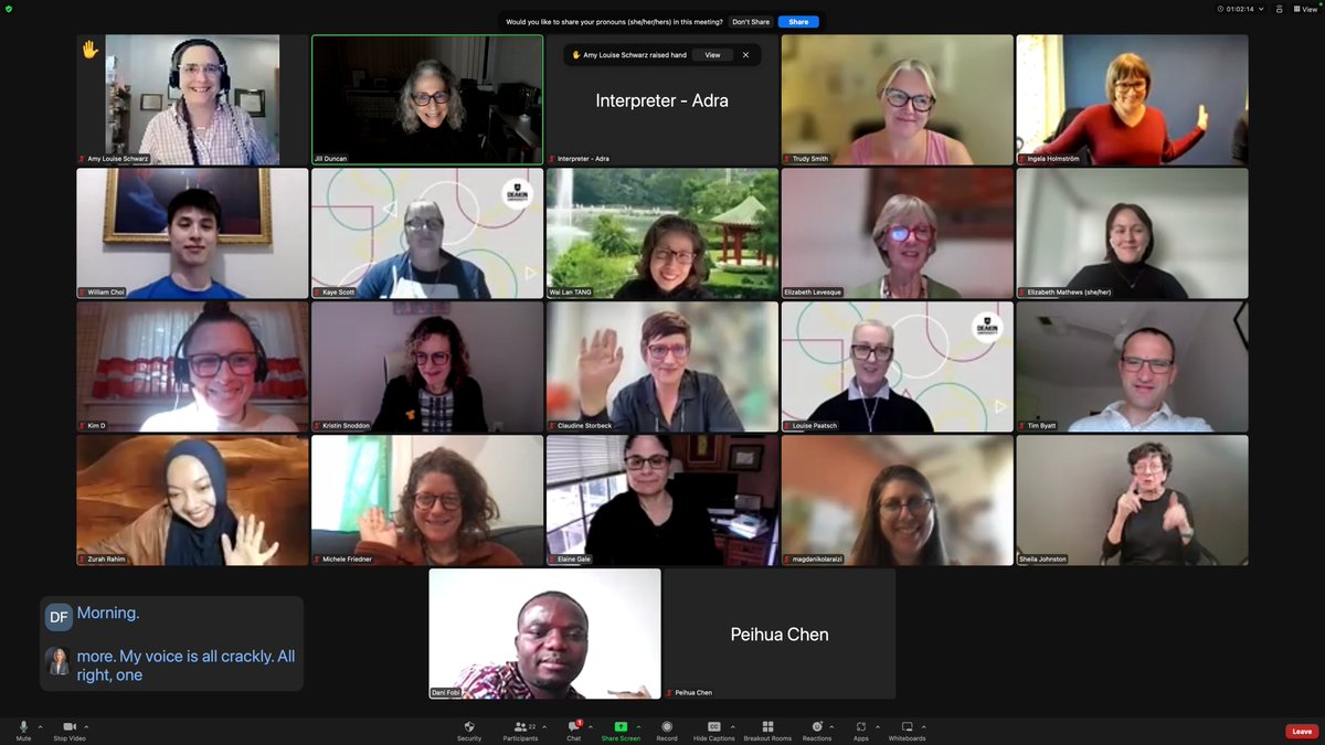 The full Deafness & Education International Board met late Monday night (Sydney time). Our Board members are all highly accomplished, dedicated experts in the education of deaf children. Board link: tandfonline.com/action/journal… #DEI #EditorialBoard #DeafEd Via @jillcduncan