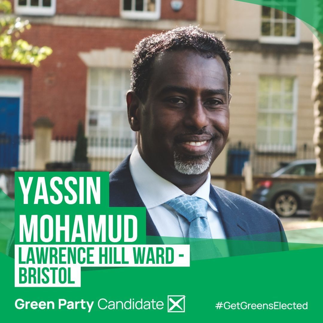 Introducing our candidates: @YassinMohamud20 is standing for re-election in Lawrence Hill. His priorities include addressing fly tipping, school places, and air quality, as well as working hard representing the residents of Barton House. #TurnBristolGreen #GetGreensElected