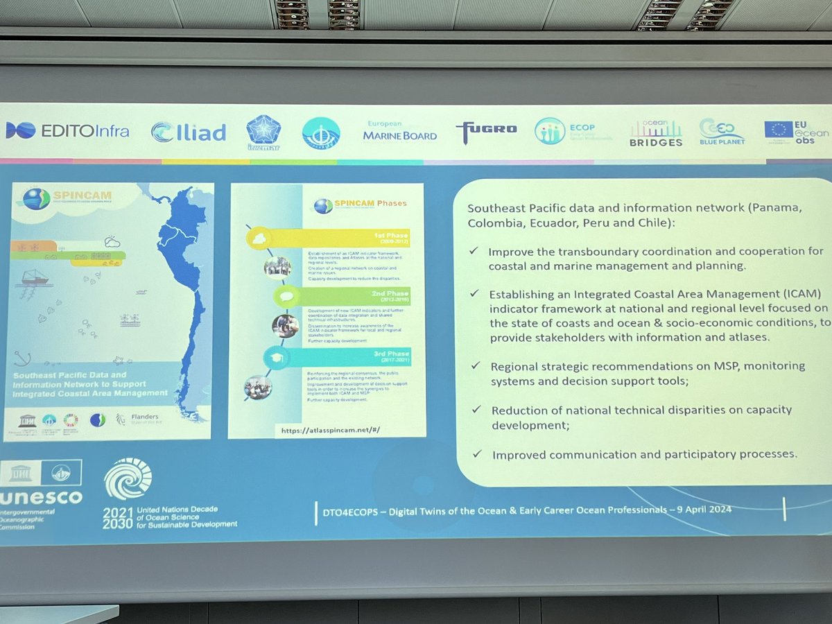 @EMODnet @ocean_twin @EcoScopium Paula Correa from Invemar talks about capacity development in the Ocean Decade, with SPINCAM, Careibean Marine Atlas, and Ocean Info Hub as examples