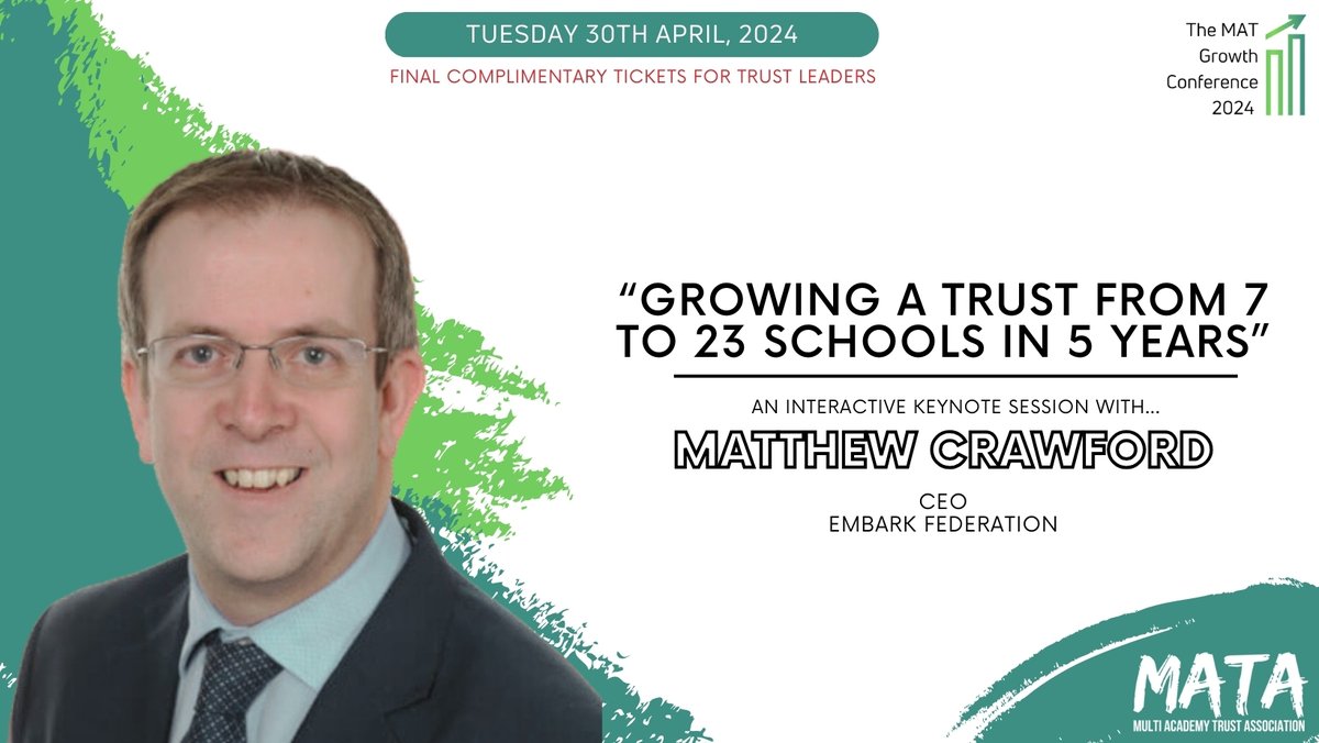 ANNOUNCEMENT 🚨 A great session from Matthew Crawford, CEO of Embark Federation will be speaking on their journey of growing from 7 to 23 schools since 2019... 📈 Complimentary tickets remaining here - ow.ly/zbJ850Rb6sQ