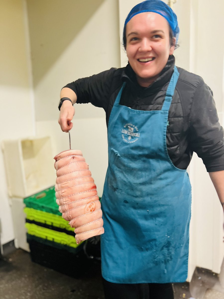 Our Butchery apprentice Amy is chuffed with this boned & rolled leg of pork 💪🏻👌🏻