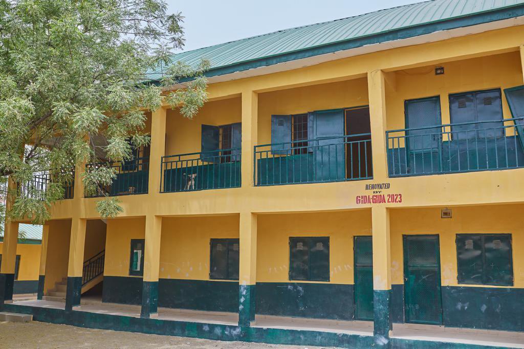 Gov. Abba Kabir Yusuf is currently overseeing the renovation of Gandun Albasa Upper Basic Secondary School as part of efforts to restore the quality of basic and secondary education in Kano State, addressing infrastructural decay.