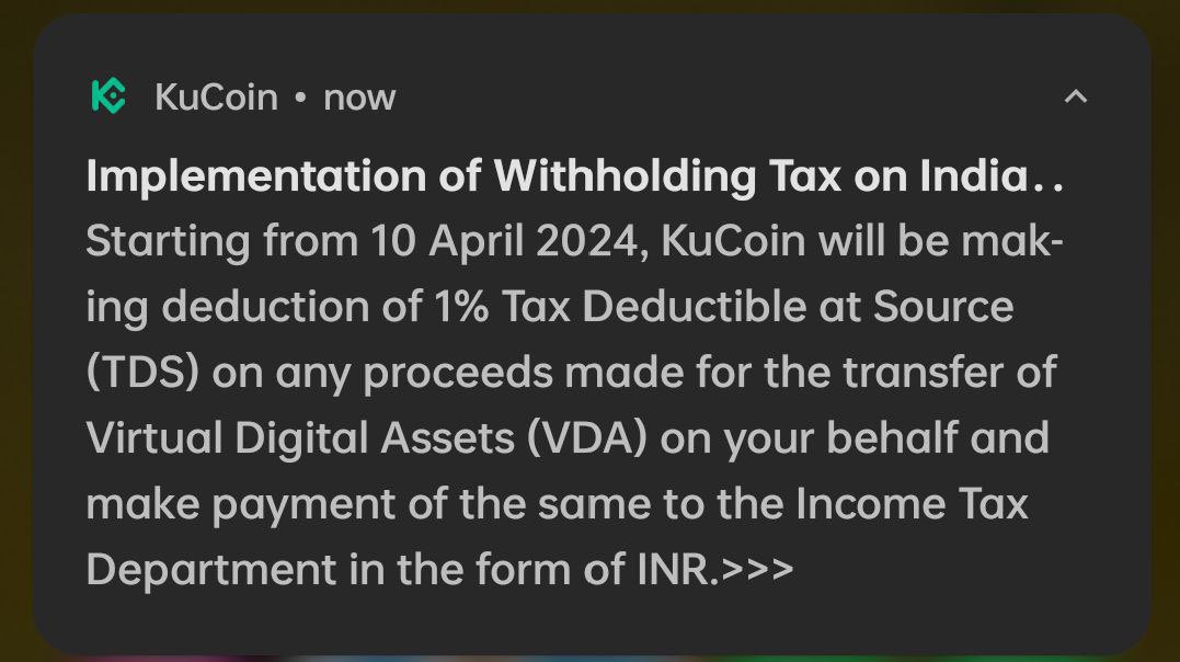 Good to see offshore exchanges complying with Indian tax laws and TDS (Tax Deducted at Source) guidelines. Eventually, every company will have to comply with the laws of the land. This is important as it protects customers, gives them peace of mind to invest, and also creates a…