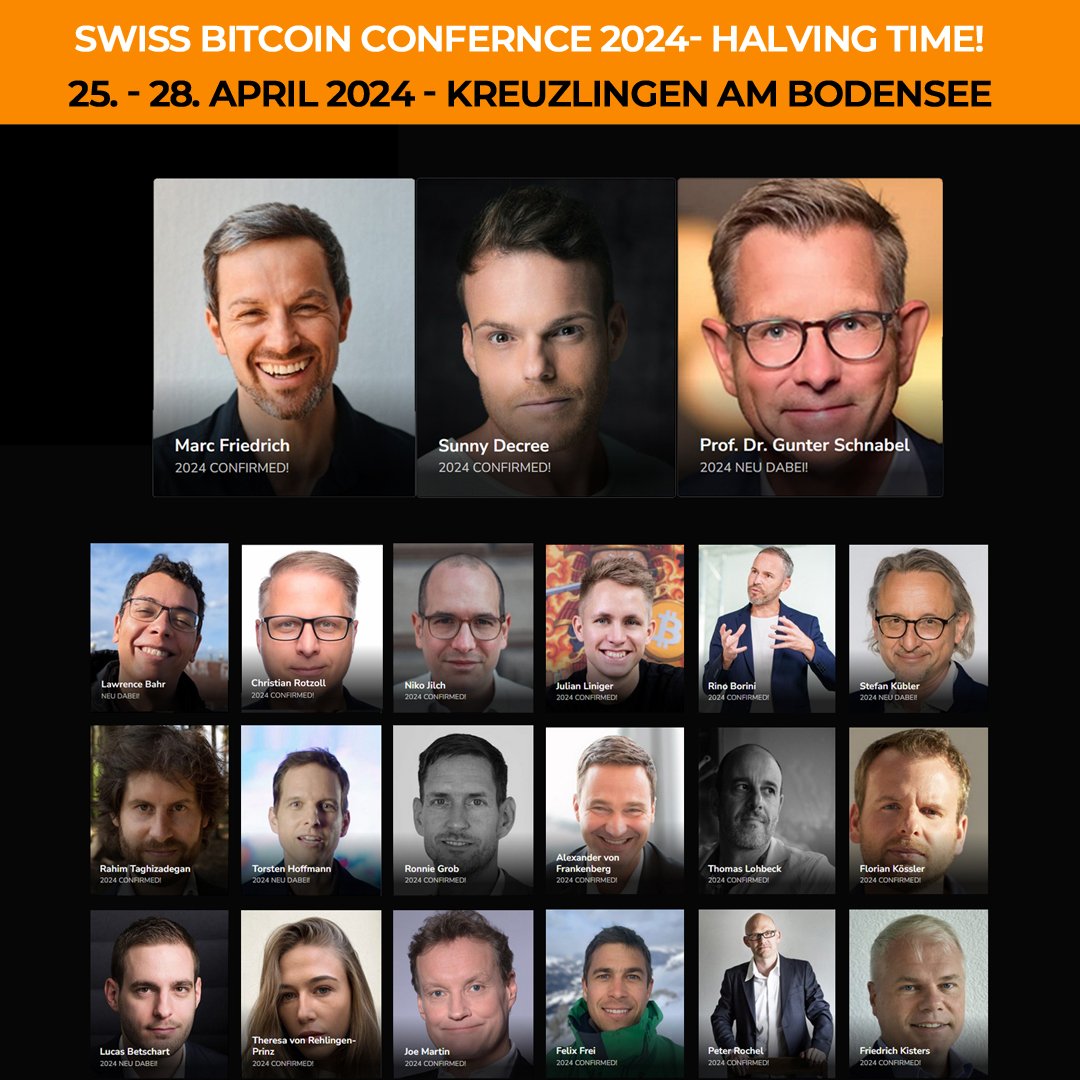 ICYMI: Selbstverständlich werde ich auch dieses Jahr am Samstag auf der Swiss Bitcoin Conference zu finden sein. Ich bin gerade dabei, meinen Vortrag vorzubereiten. Falls ihr noch keine Tickets habt, könnt ihr mit dem Code: SUNNYDECREE 5% sparen. Kommt gerne vorbei und sagt…