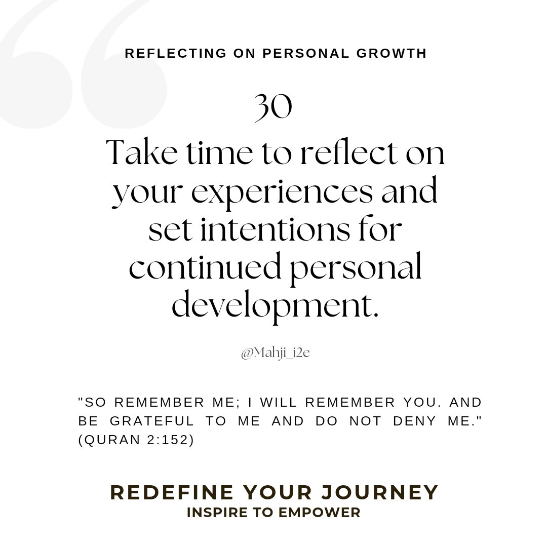 MahjiQ's tweet photo. Engaging in regular self-reflection and goal-setting promotes personal development, 
enhances self-awareness, and fosters a sense of purpose and direction in life. (Psychology Today)

#PersonalGrowth #purpose #life #RamadanDay30 #Ramadan2024 #Ramadan https://t.co/RLVKjIDONL