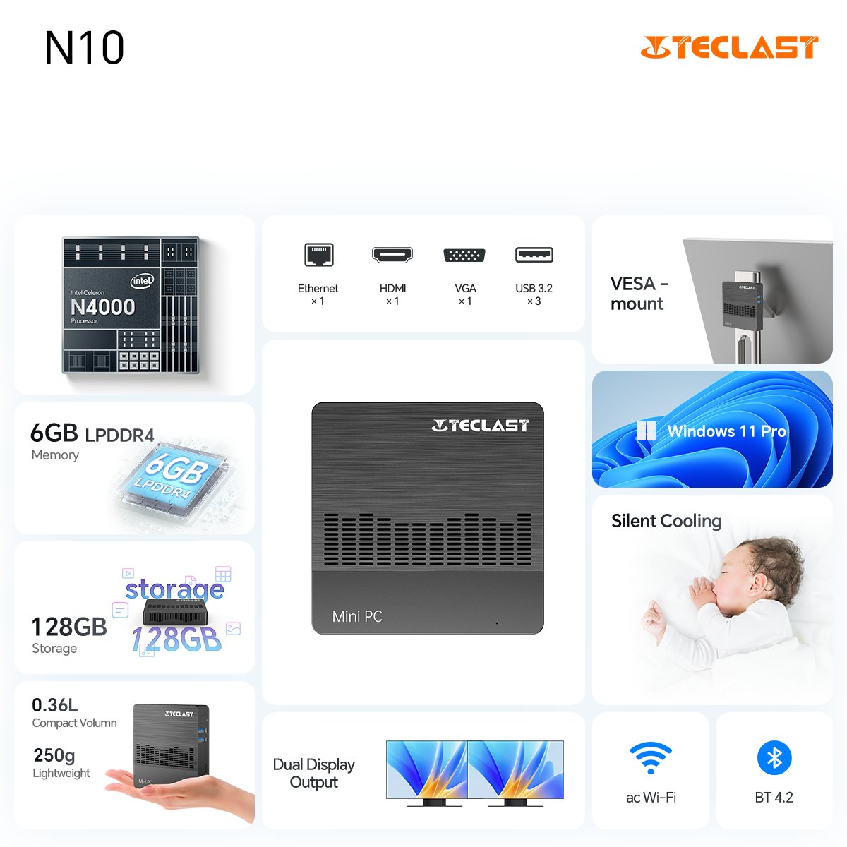TeclastJapan's tweet image. あらゆるディテールが最高のパフォーマンスを実現—N10 Mini PCのパワーを体験してください✨
VESAマウントと広範な接続性を備えており、プロフェッショナル向けの最適な選択肢🪩💡

詳しくは🗳️：geni.us/teclastaestore…

#Teclast #TechLife #TeclastTech #N10MiniPC #ミニpc