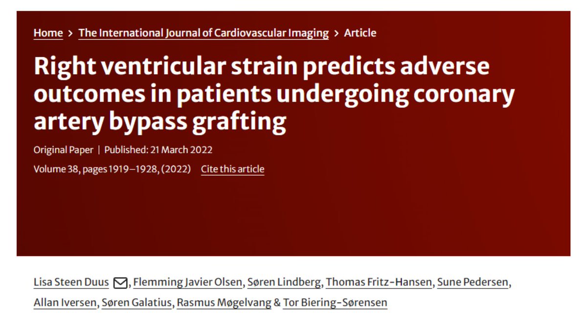 Study findings suggest that right ventricular strain could be a game-changer for predicting heart failure and cardiovascular death in patients undergoing coronary artery bypass grafting (CABG). 🫀@lisasteenduus Read about this groundbreaking study here: link.springer.com/article/10.100…