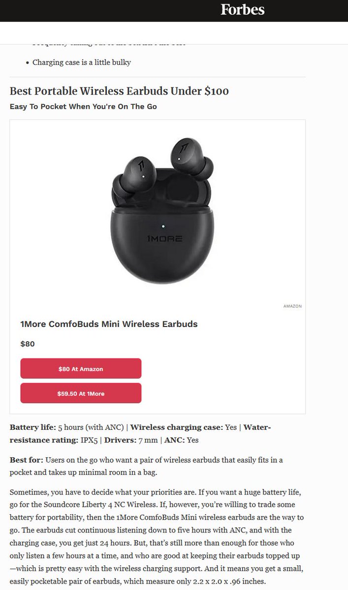 1MoreGlobal's tweet photo. @Forbes included the 1MORE ComfoBuds Mini in their list of "The Best Wireless Earbuds Under $100 That Offer Style And Function" as the "Best Portable Wireless Earbuds Under $100".
Read more: https://t.co/klfrfrQpLI
#1MORE #ComfoBudsMini #Bluetooth #Headphones https://t.co/tZvP11fCNJ