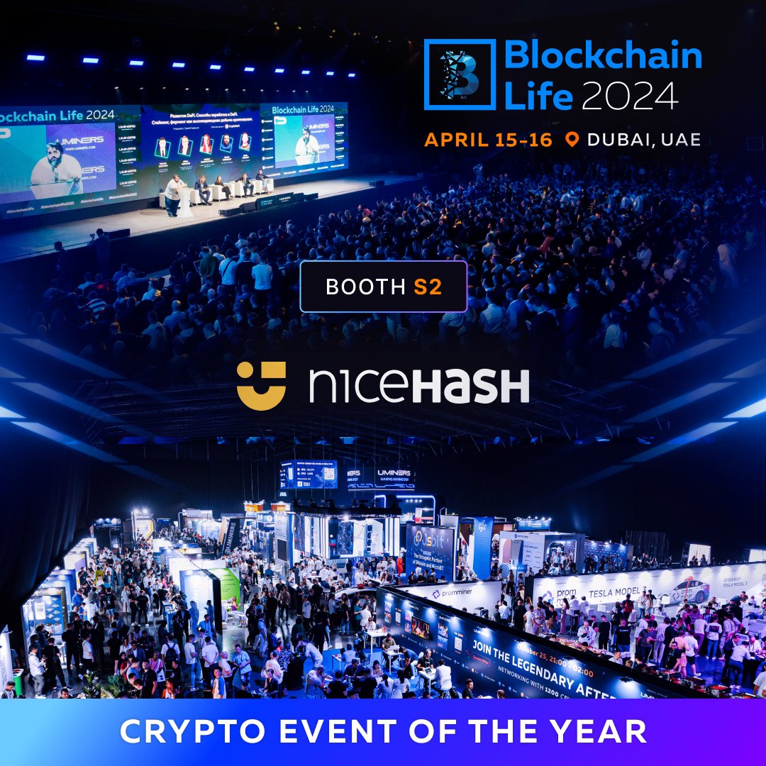 Heading to Dubai next week for Blockchain Life 2024? Drop by and say #Happy10thBirthday to #NiceHash while you are there! Our team will be ready to show you how NiceHash can help you get the most out of your #mining operations. If you didn’t grab your tickets yet, make sure to…