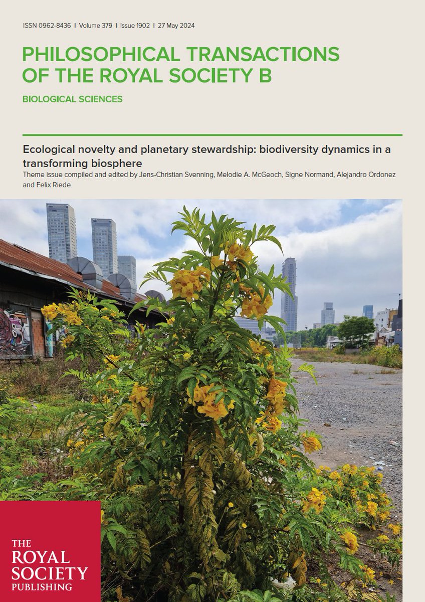 It was a a pleasure to #GuestEdit and #Contribute to this amazing #special issue in Philosophical Transactions of The Royal Society B focused on #biodiversity dynamics in a #transforming #biosphere royalsocietypublishing.org/toc/rstb/2024/…