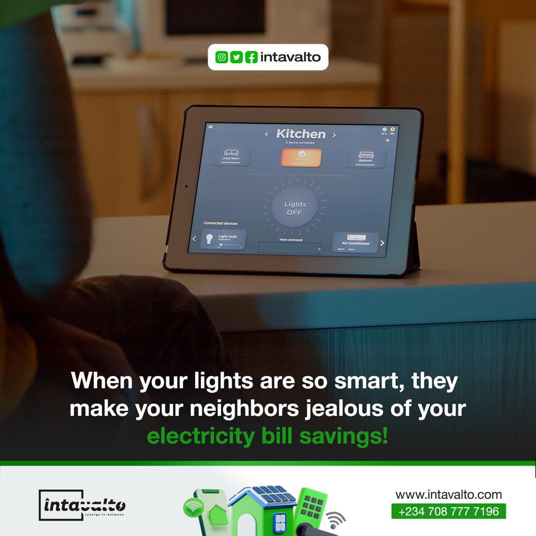 Light up your space, the smart way! Upgrade to smart lights for effortless control, energy savings, and endless ambiance possibilities. Discover the future of lighting now.
#SmartLighting 
#SmartHome 
#SmartTech #SmartLiving
#Automation #intavalto⚡️