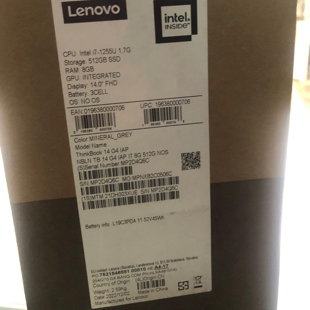 Elevate your productivity to new heights with the Lenovo ThinkBook 14 G4 IAP, Intel Core i7 1255U, 8GB DDR4 3200 (Up to 40GB Support), 256GB SSD No OS, 14'' FHD Grey Laptop available at best price #Lenovo #thinkbook #laptops call us 0111 017 200 whatsapp 0718 566 612