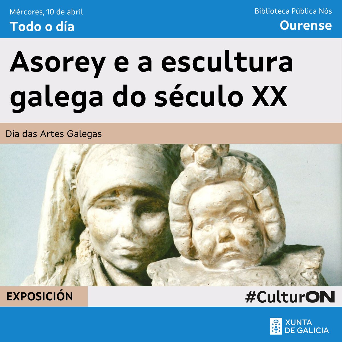 ⚒️ Continuamos celebrando o #DíadasArtesGalegas e, para iso, imos a Ourense! A @bibourense organiza unha mostra bibliográfica sobre Francisco Asorey, o artista homenaxeado este ano ℹ️ Coñece outros plans en cultura.gal/gl/axenda #CulturON