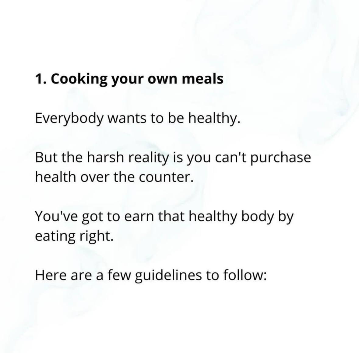 7 habits to put you ahead of 97% of people...

1. Cooking your own meals