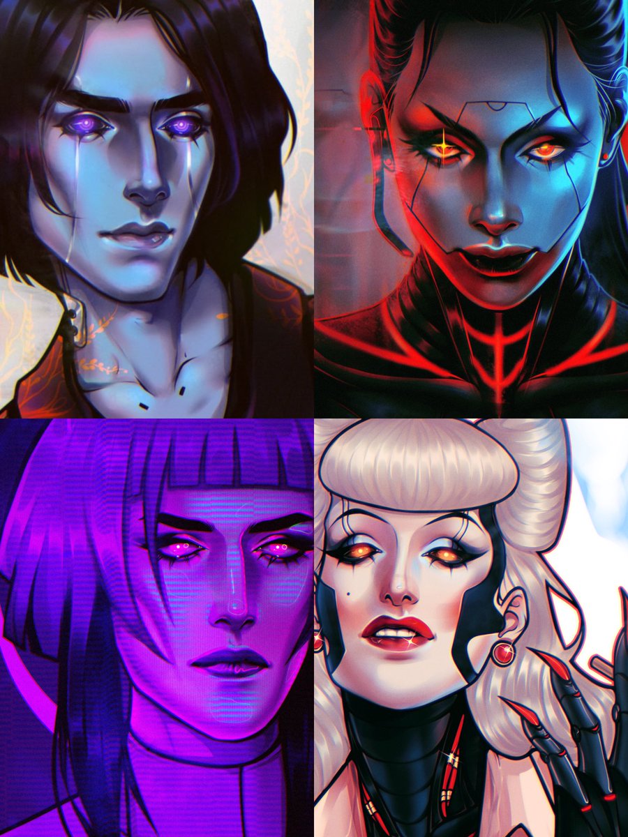 #PortfolioDay Hello! I’m sleazy, and my fave genres is scifi and cyberpunk. I love to draw cool characters and use vibrant colours. Here is some of my artworks!