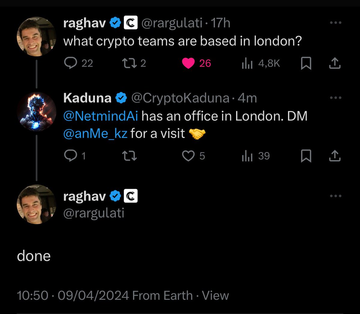 CryptoKaduna's tweet image. And just like that, the CEO of @CoinList seems to be interested visiting the office of @NetmindAi. 

$NMT