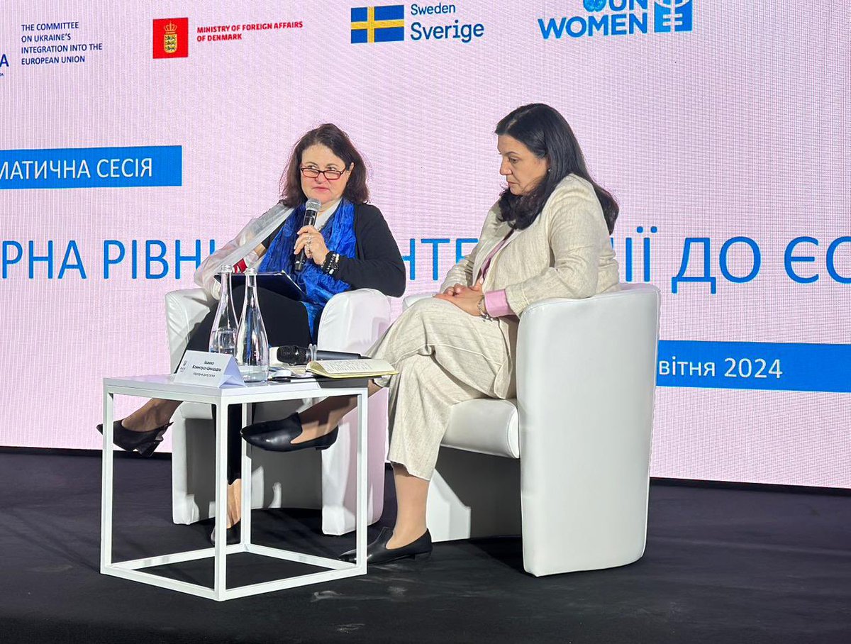 Back in Kyiv & starting with/gender equality. Tx @IKlympush Denyse Brown & Martin Åberg for great panel on Gender in EU integration supported by @UNWOMENUKRAINE. Gender mainstreaming is not just ticking a box but for 🇺🇦 path towards EU 🇪🇺accession.