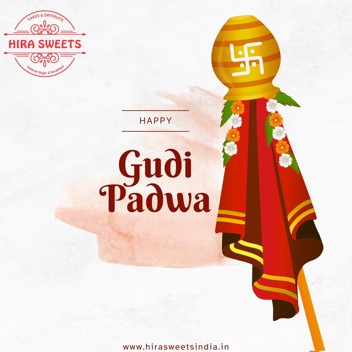 HiraSweetsJbp's tweet photo. Embracing the new beginnings with the festive spirit of Gudi Padwa. May this year bring joy, prosperity, and success to all. Happy Gudi Padwa! 🌼🎉 #NewBeginnings #GudiPadwa2024" https://t.co/PLBTmke3To
