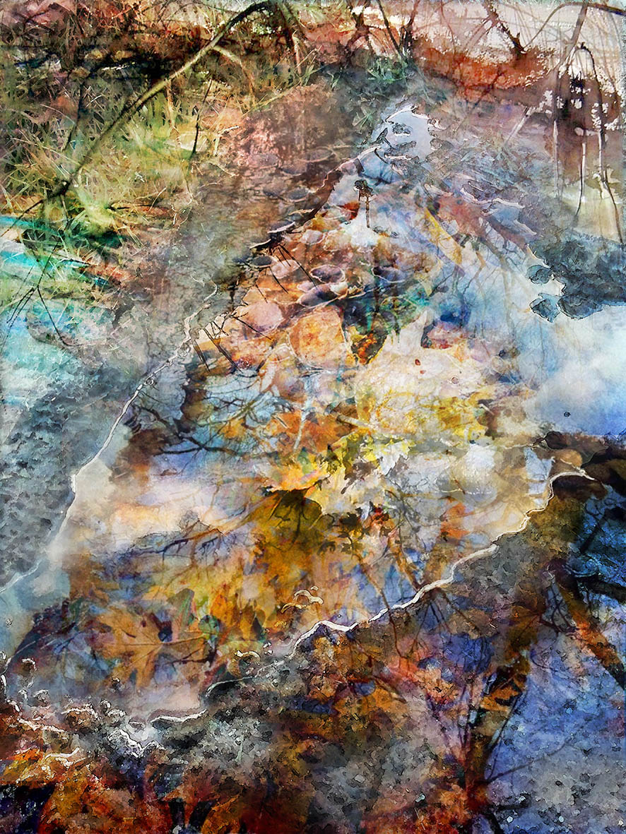 'Holt lane puddle' showing @mallgalleries as part of the 212th @RIwatercolours formed part of a series focussing on the ebb and flow of water, here's a detail of 'Bradgate Park waterfall' part of that same series... #watercolour #art @CharnwoodBC #pastels buyart.mallgalleries.org.uk/all-artworks/3…