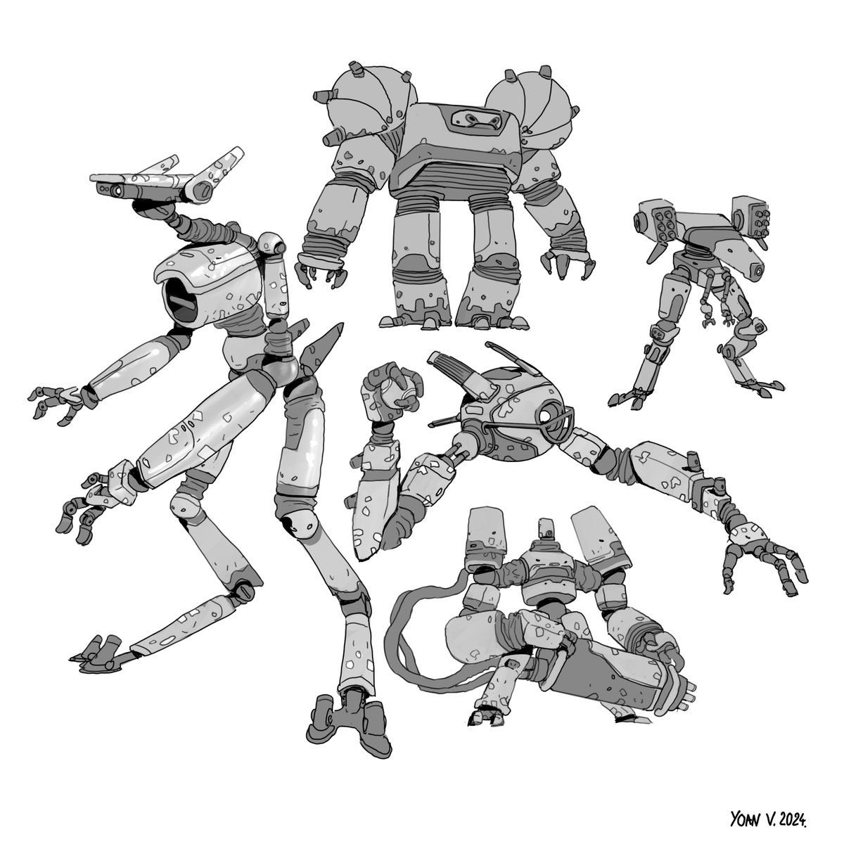 #Robot Taking over our lives ? Well, they are taking over my sketchbook, that's for sure. 
#drawings #design #silhouette #Graphic #lineart