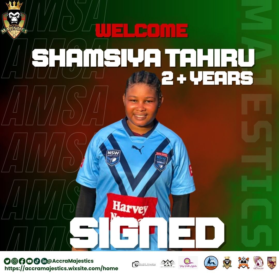 IT’S OFFICIAL! Our women’s captain, Shamsiya has extended her contract with Accra Majestics. Congratulations 🎊👏🏿 #accramajestics #playersigning #shamsiyatahiru #rugbyleague #womeninleague