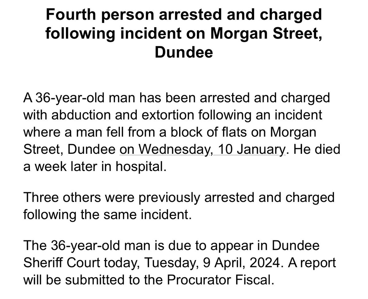 BREAKING: The First Minister's brother in law has been arrested and charged with abduction and extortion.

It’s following the death of a man who fell from a block of flats in Dundee in January.

Ramsay El-Nakla is due to appear in court later today.
