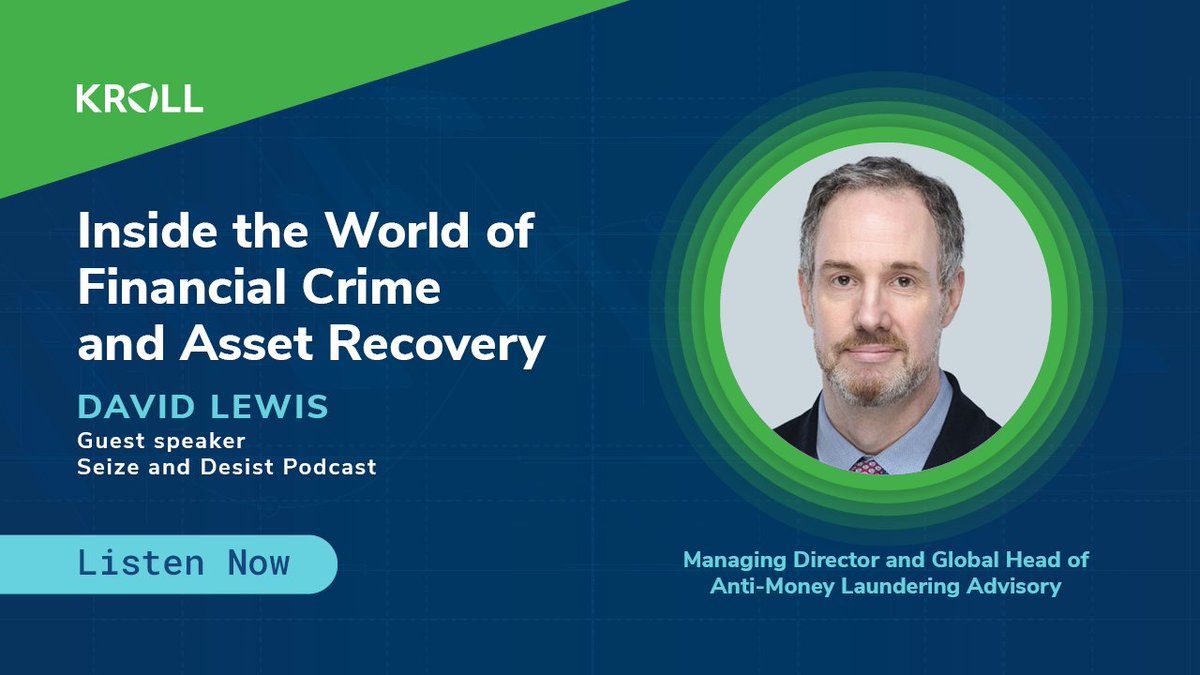 Listen to David Lewis, Managing Director and Global Head of AML Advisory on this episode of the Seize and Desist podcast, hosted by @AidanJLarkin. In this FATF Special, hear more about the inside world of financial crime and asset recovery. Listen here: ms.spr.ly/6010c46Qn