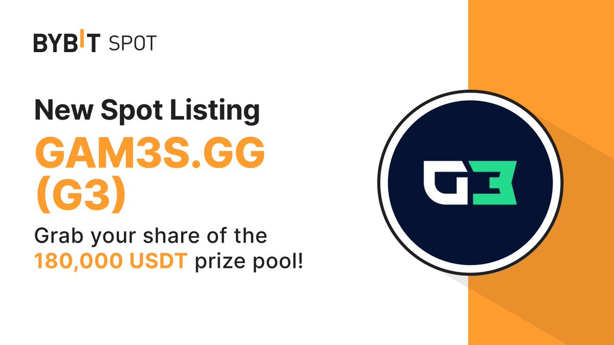 📣 $G3 Deposit via Arbitrum network is open with @GAM3Sgg_ Stand a chance to grab a share of the 180,000 $USDT Prize Pool. $G3 Token Splash with 160,000 $USDT Prize Pool is live! 🎁 Token Splash: i.bybit.com/vLEhabq 🌐 Learn More: i.bybit.com/1swOab2F #BybitListing