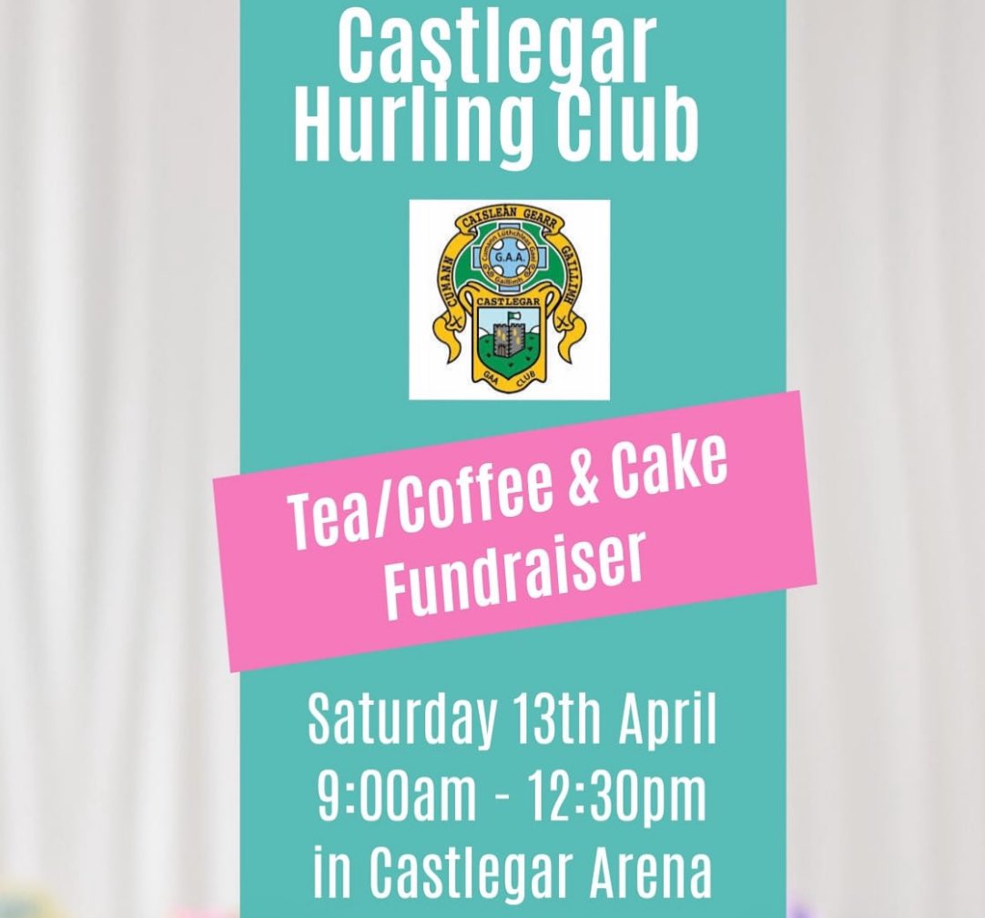 🍩 The Castlegar U13 hurlers are hosting a cake sale this Saturday, the 13th of April. It will take place in Áras an Chaisleáin, our indoor arena, from 9-12.30pm. Please support the boys in their efforts to raise money for a new set of jerseys. Come join us for a cuppa🍵 ☕️