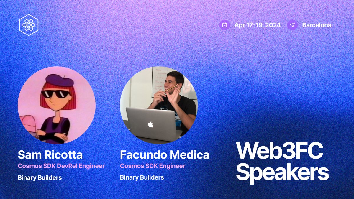 The SDK core team will be speaking at @Web3Family_ Barcelona 💥 🎢 Rollups: The Antidote to Blockchain Bloat – with @killasalmon 🛠️ Building Blockchains with Cosmos SDK – with @FacundoMedica Join us to explore the capabilities and versatility of the Cosmos SDK!