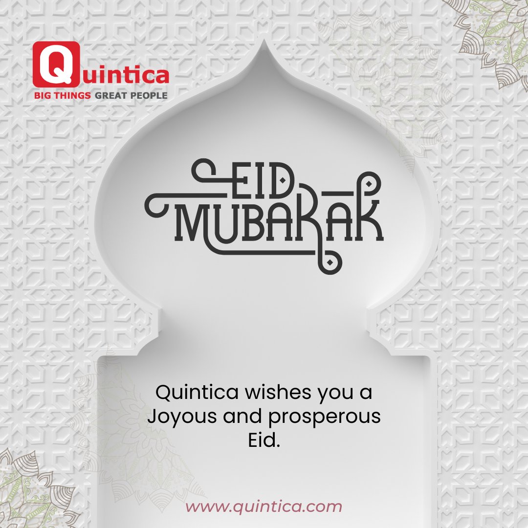 Celebrate Eid al-Fitr with Quintica Group! 🌙✨  At Quintica, we are dedicated to fostering unity and diversity within our community. From all of us at Quintica, we wish you a Joyous and prosperous Eid.

quintica.com

#eid2024 #eidmubarak #MakingMomentsThatMatter