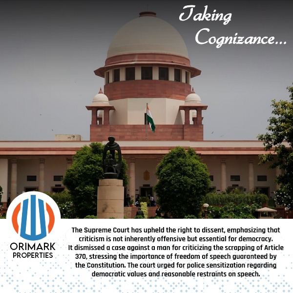 The Supreme Court upholds dissent, stresses criticism vital for democracy. Dismisses case against critic of Article 370 scrapping. Emphasizes free speech, urges police sensitivity & reasonable speech restraints

#RightToDissent #FreedomOfSpeech #ConstitutionalValues #Democracy