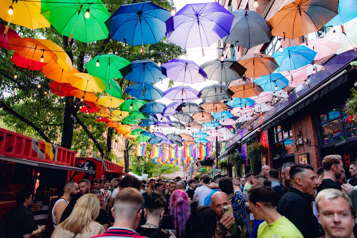 The Gay Village is the best place on earth 😌🌈 Absolute vibessss at the Gay Village Party over Manchester Pride Festival weekend! 🎊 📸 @mcgillprod