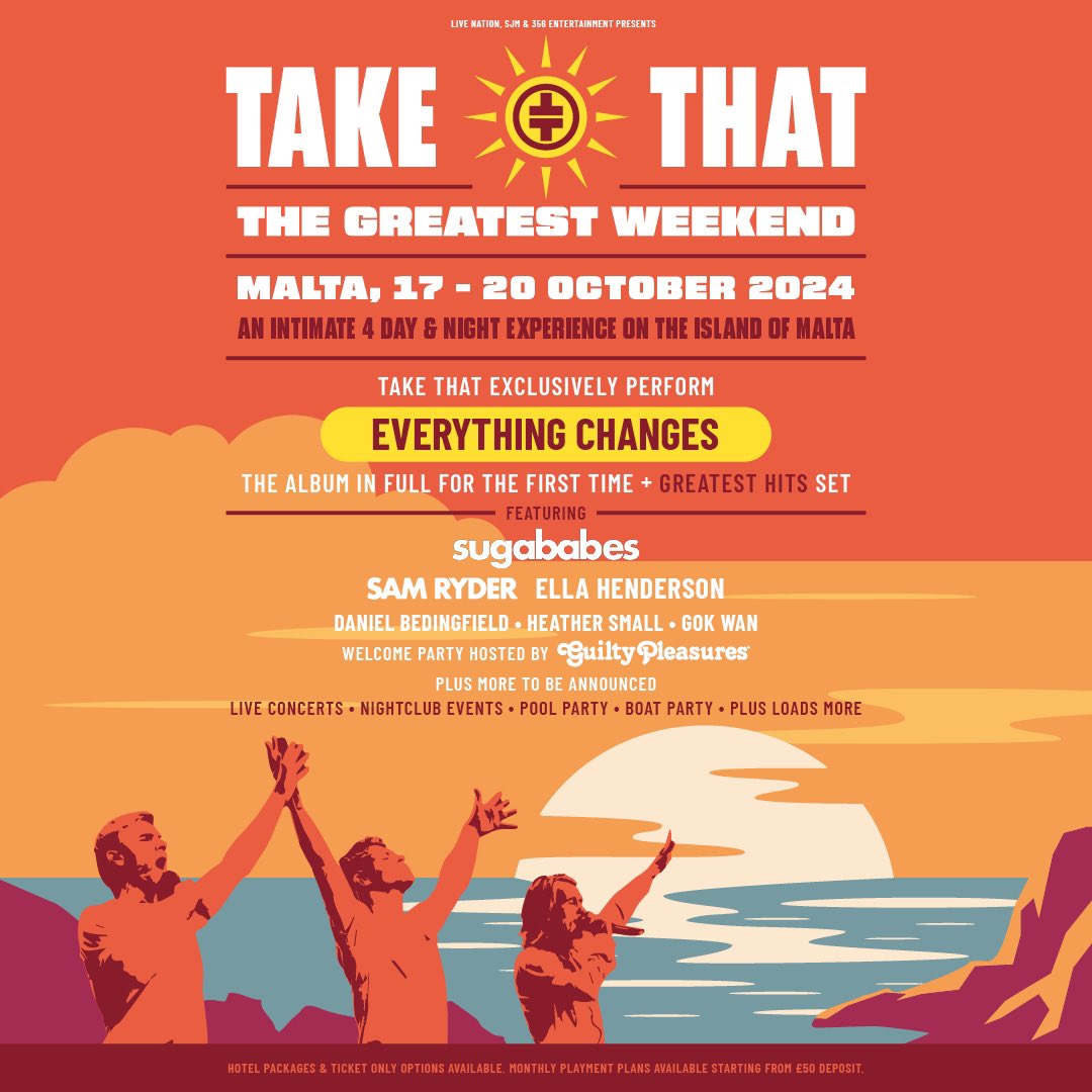 The pre-sale for The Greatest Weekend in Malta is live NOW! Get tickets with the link and code in your inbox if you signed up to the pre-sale. Good luck 💙 General Onsale: Friday 12th April 2024 at 10am GMT