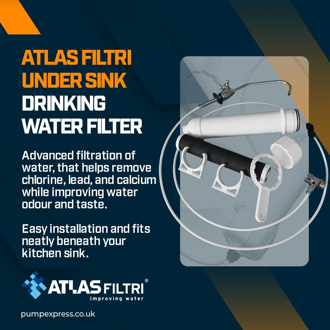 PumpExpressLtd's tweet image. Check out Atlas Filtri&apos;s new inline filter! This small, compact filter is designed to fit comfortably under your kitchen sink.

📞  01633 24477
📧  enquiries@pumpexpress.co.uk
🌐 bit.ly/AtlasInlineWat…

#PumpExpress #AtlasFiltri #InlineFilter #DrinkingWater