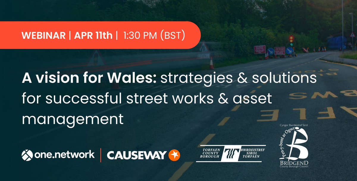 ⏱️Time is running out to register for our webinar this week - A Vision for Wales: strategies & solutions for successful #streetworks & #assetmanagement. Join us for future product insights, plus success stories from @BridgendCBC & @torfaencouncil!

campaign.causeway.com/asset/hwww_web…