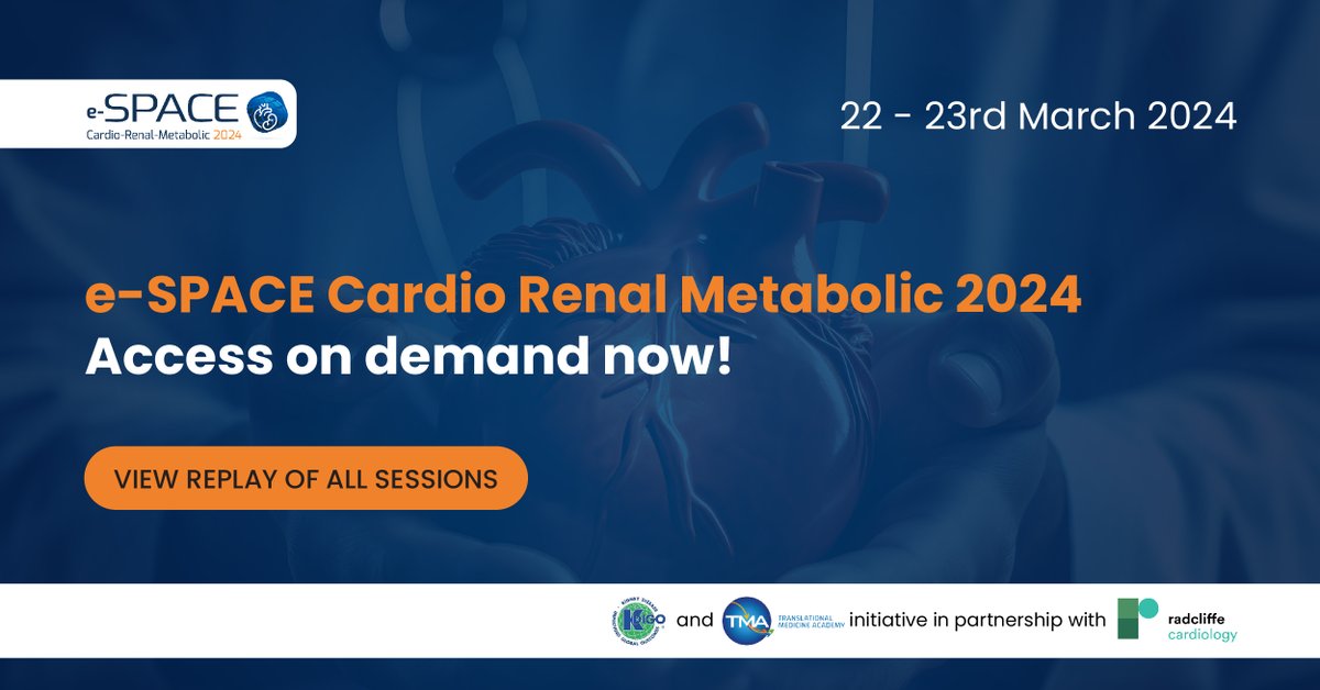 Celebrate the success of e-SPACE Cardio-Renal-Metabolic (CRM) 2024! Bringing together attendees worldwide, this event highlighted collective decision-making and innovation in CRM care. espacecrm2024.org/home #eSPACECRM2024 #T2D #HeartFailure #CKD #Cardiology #KDIGO